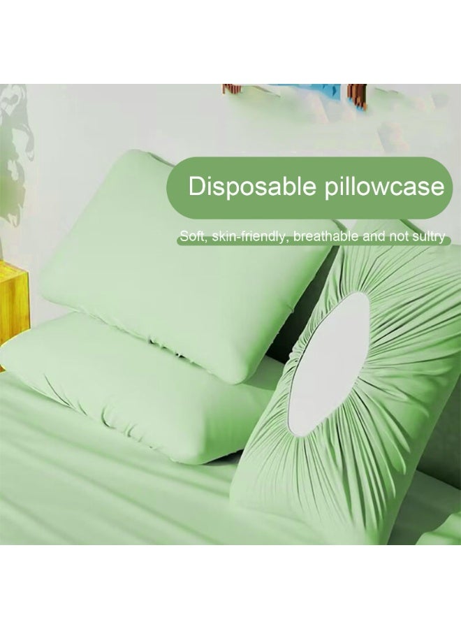 OSHIMA 10 Pcs Disposable Pillow Case Covers, Non Woven Pillow Covers, Disposable Pillowcases for Hotels, Single-Use Pillow Covers, Disposable Portable Bedding for Travel, Stains and Splash-proof (White) - Image 5